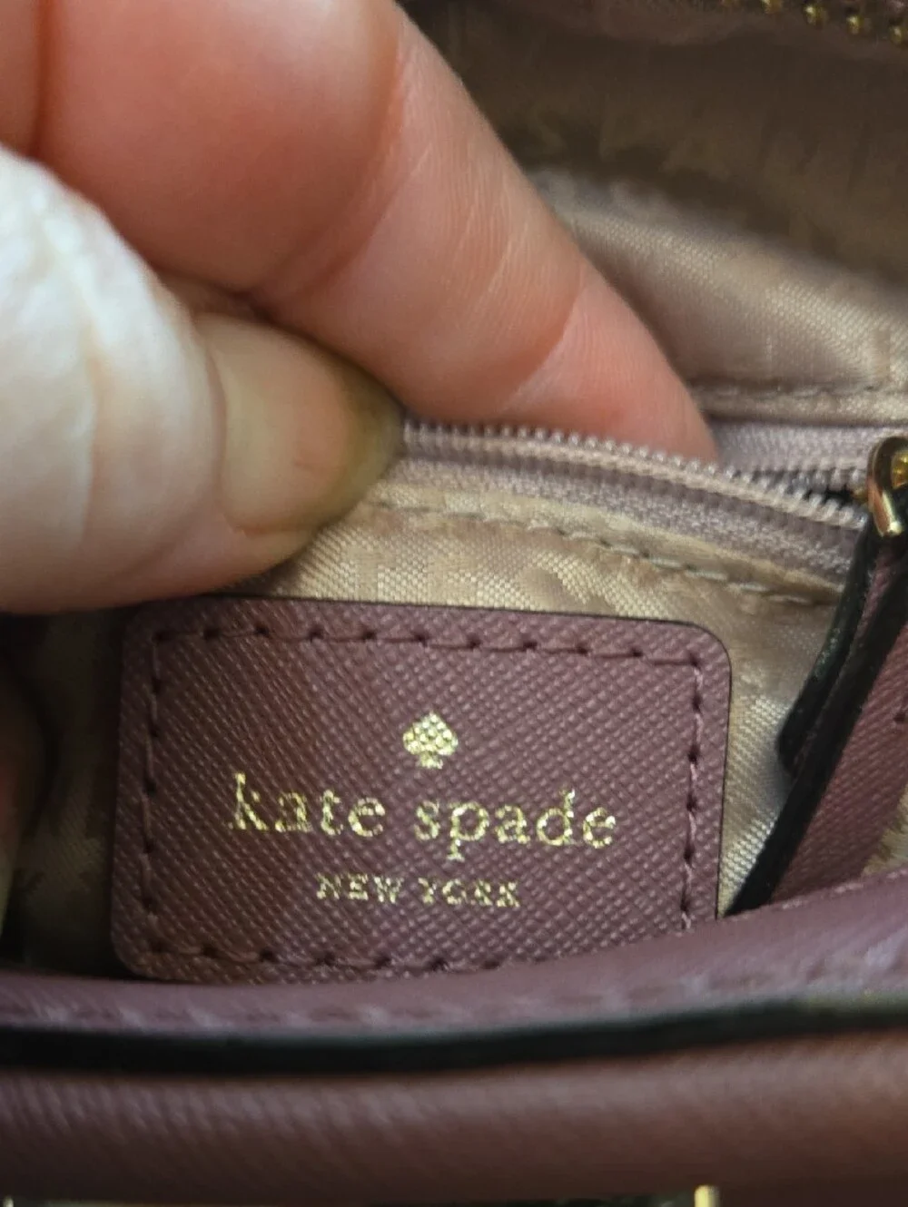 kate spade Mauve/Pink Crossbody Bag with Gold Plate New